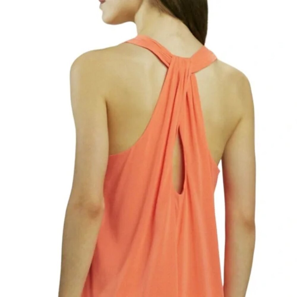 Alice + Olivia Silk Sleeveless Shift Dress in Orange Coral, Size S